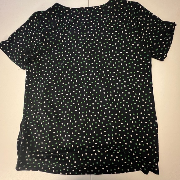 NAIF WOMENS NAVY/GREEN/WHITE POLKA DOT SHORT SLEEVE TOP SIZE MEDIUM - Picture 5 of 12